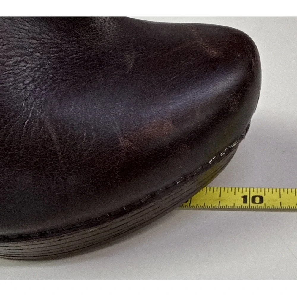 Dansko Brown Leather Dabney Ankle‎ Boots Sz 40 US 9 Heeled Tassel Side Zip 3g